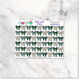 Glitter Bows January Planner Sticker Icons New Year
