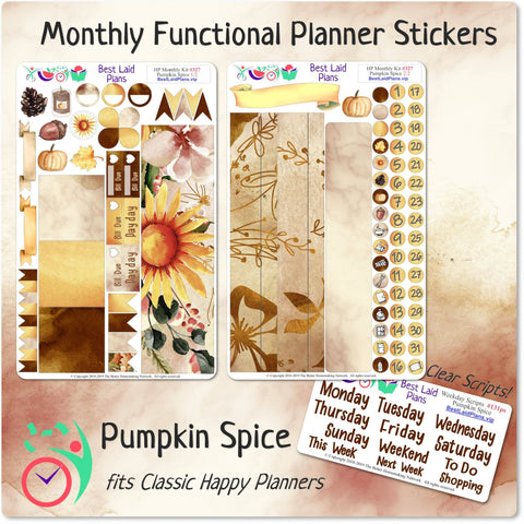 Image of Happy Planner Classic Monthly Kit Pumpkin Spice