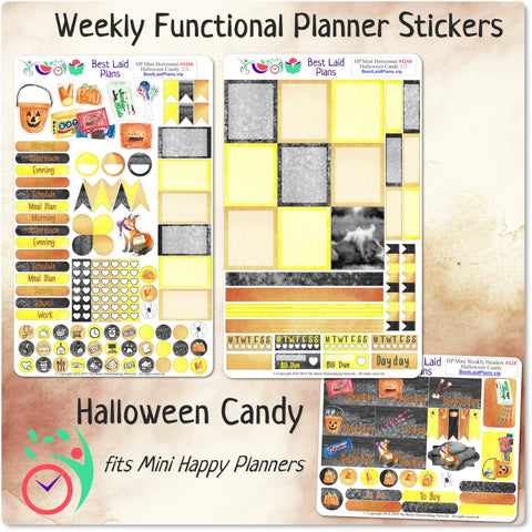 Image of Happy Planner Mini Horizontal Weekly Kit Halloween Candy