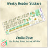 Happy Planner Mini Weekly Headers Vanilla Rose