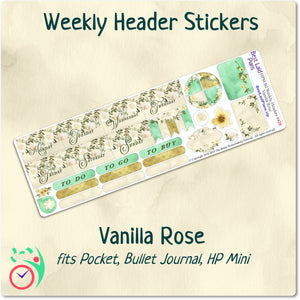 Happy Planner Mini Weekly Headers Vanilla Rose