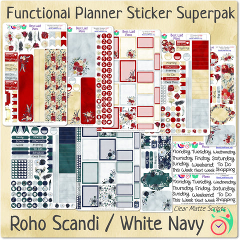 Image of Functional Planner Sticker Superpak - Roho Scandi / White Navy