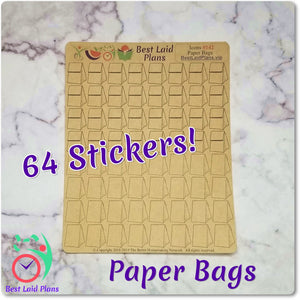 Brown Paper Lunch Bag Grocery Delivery Icon Stickers