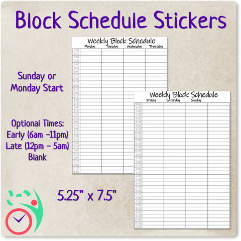 Image of Block Schedule Stickers