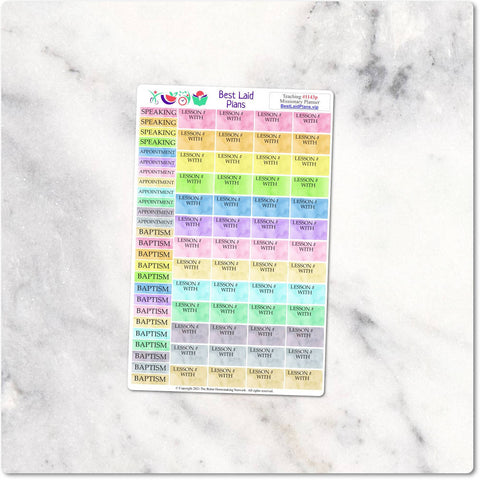 Image of LDS Missionary Planner Stickers Functional Meetings Church