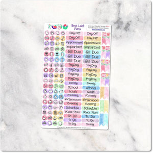 Planner Stickers Functional and decorative Icons and header scripts