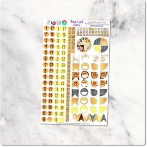 Functional Planner Stickers Fall Halloween October Icons Date Deco Flags