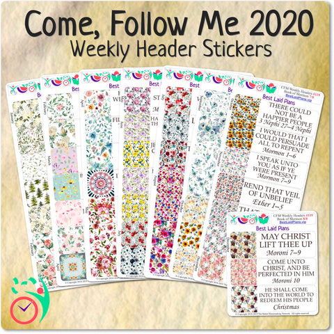 Image of Come Follow Me Curriculum Headers 2020 - Watercolor Floral