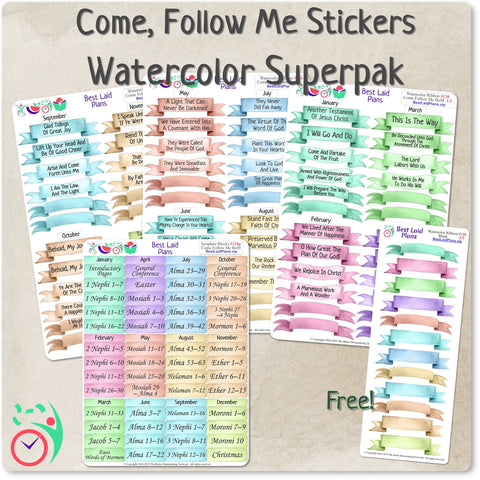 Image of Planner Stickers Book of Mormon Weekly Scripture Study Reference Boxes Yearly Reading Chart Superpak