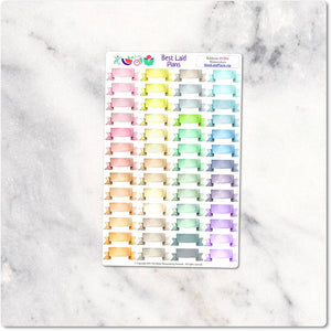 Planner Stickers watercolor journaling ribbon flags