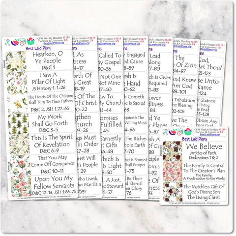 Image of LDS Come Follow Me Scripture Study Planner Stickers Doctrine and Covenants CFM 2021