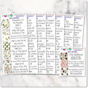 LDS Come Follow Me Scripture Study Planner Stickers Doctrine and Covenants CFM 2021