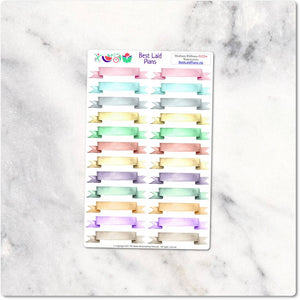 Planner Stickers watercolor journaling ribbon flags