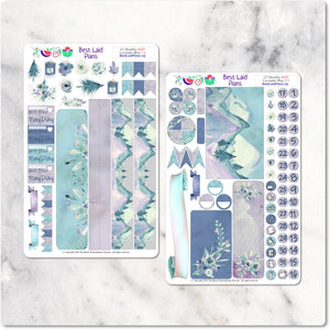 Leafy Treetops Monthly Headers Lavender Blue