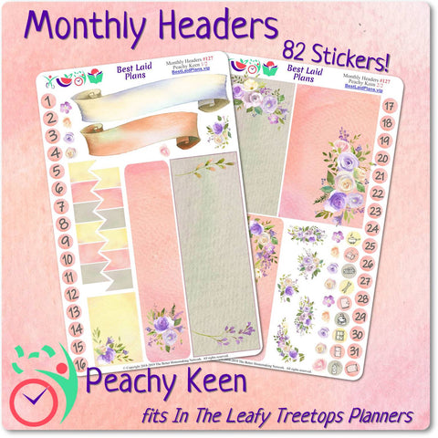 Image of Leafy Treetops Monthly Headers Peachy Keen