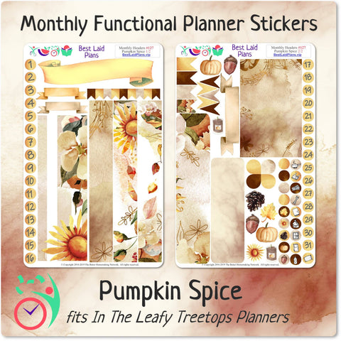 Image of Leafy Treetops Monthly Headers Pumpkin Spice