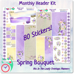Leafy Treetops Monthly Headers Spring Bouquet