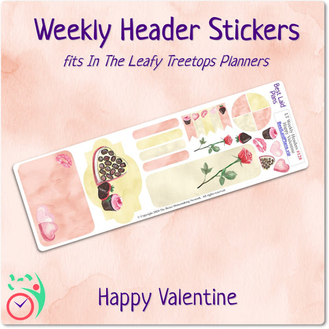 Image of Leafy Treetops Weekly Header Boxes Happy Valentine