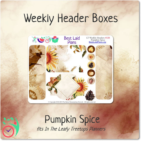 Image of Leafy Treetops Weekly Header Boxes Pumpkin Spice