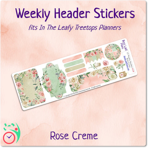 Image of Leafy Treetops Weekly Header Boxes Rose Creme