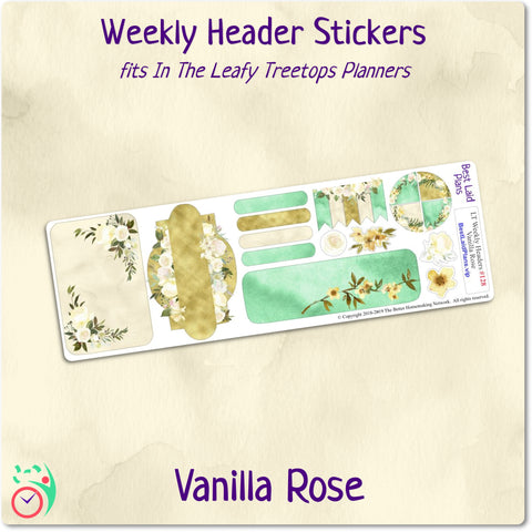 Image of Leafy Treetops Weekly Header Boxes Vanilla Rose