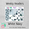 Leafy Treetops Weekly Header Boxes White Navy