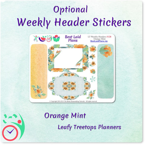 Image of Leafy Treetops Wide Horizontal Weekly Kit Orange Mint