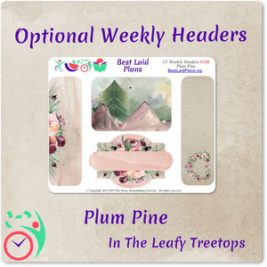 Leafy Treetops Wide Horizontal Weekly Kit Plum Pine Floral