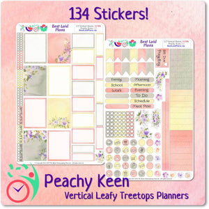 Leafy Treetops Vertical Weekly Kit Watercolor Peachy Keen