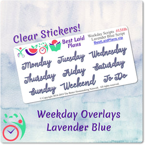 Weekday Scripts Lavender Blue