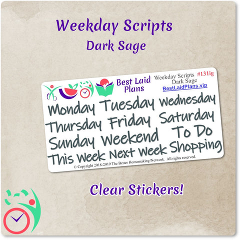 Image of Weekday Scripts Dark Sage Print