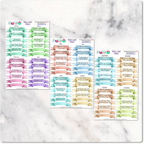 Image of Old Testament Watercolor Ribbon Journal Flags Yearly Scripture Study