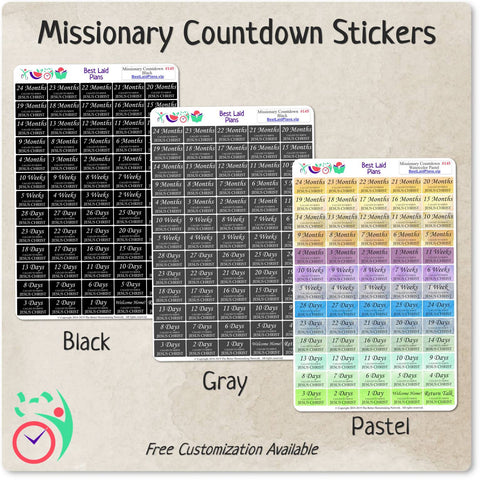 Image of Missionary Countdown Icon Stickers