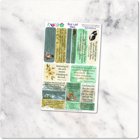 Image of LDS General Conference Quotes Planner Stickers Floral.