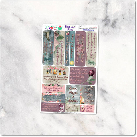 Image of Planner Stickers Motivational Quotes Dream Christmas