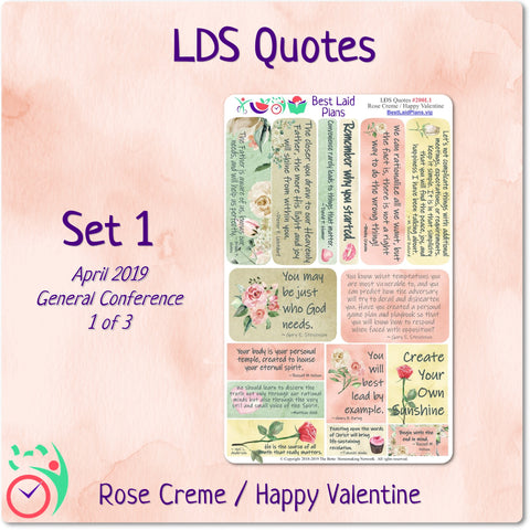 Image of LDS Quotes 1 Rose Creme / Happy Valentine
