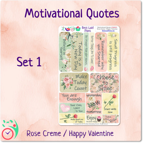Image of Motivational Quotes 1 Rose Creme / Happy Valentine