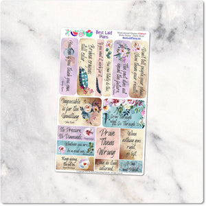 Planner Stickers motivational quotes boho peony dusty rose