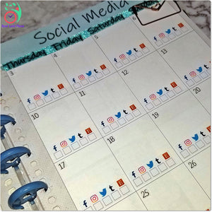 Social Media Horizontal Checklist Planner Stickers