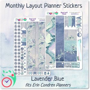 Erin Condren Monthly Headers Lavender Blue