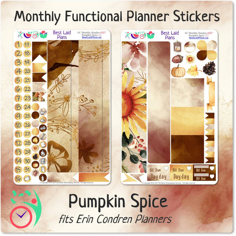 Image of Erin Condren Monthly Headers Pumpkin Spice