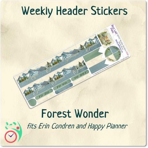 Image of Erin Condren and Happy Planner Weekly Header Boxes Forest Wonder