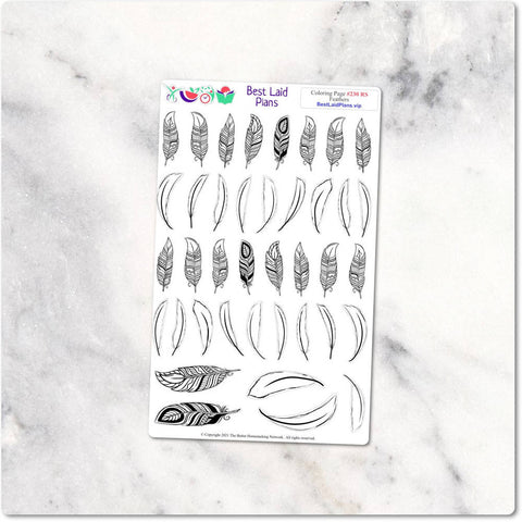Image of Planner Stickers Pumpkin Flowers Leaves Feathers