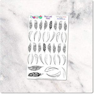 Planner Stickers Pumpkin Flowers Leaves Feathers