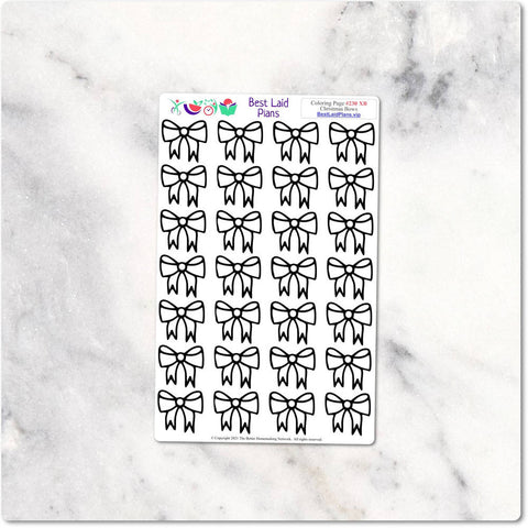 Image of Coloring Planner Stickers Christmas Bows