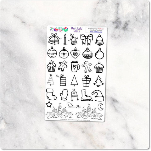 Image of Coloring Planner Stickers Christmas Sampler