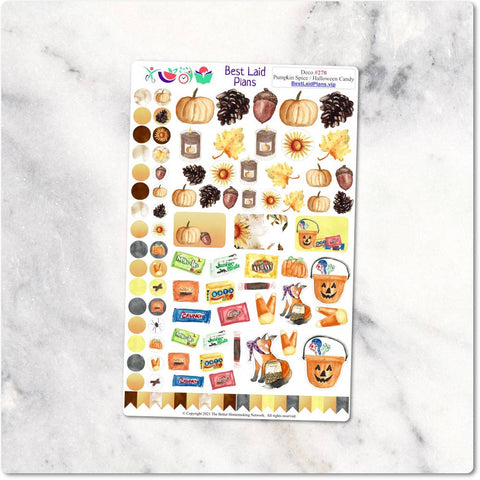 Image of Functional Planner Stickers Fall Halloween October Icons Deco