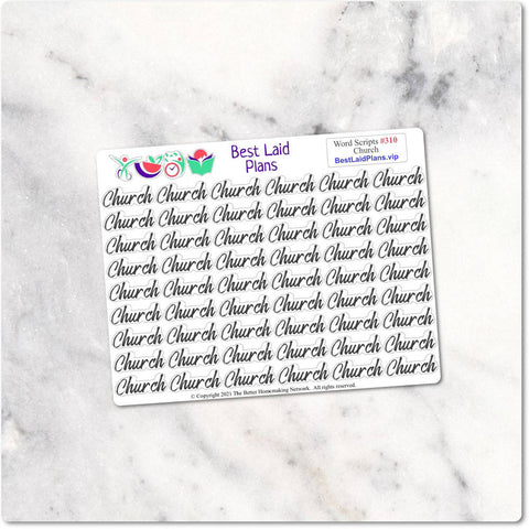 Image of script word planner stickers