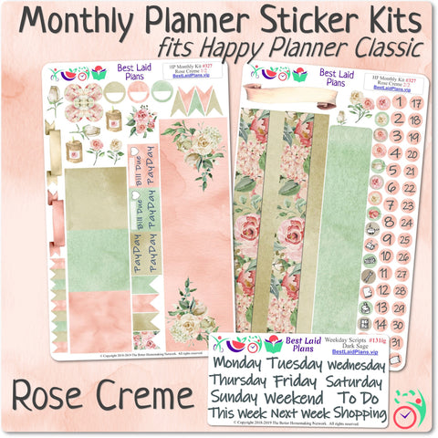 Image of Classic Happy Planner Monthly Kit Rose Creme