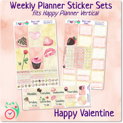 Image of Classic Happy Planner Vertical Weekly Kit Happy Valentine